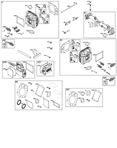 Cylinder Head Group Diagram and Parts List for 54E677-0003-J1 400000 - 699999 Briggs and Stratton Engine